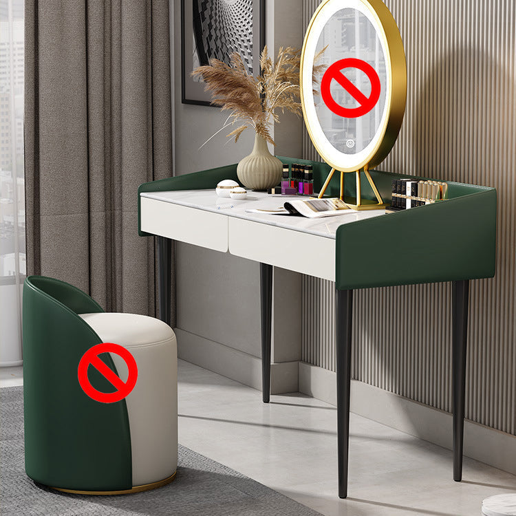 29,52 "altezza tavolo da trucco a 2 cassetti moderno sgabello da vanità in ardesia moderna