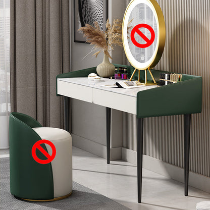 29,52 "altezza tavolo da trucco a 2 cassetti moderno sgabello da vanità in ardesia moderna