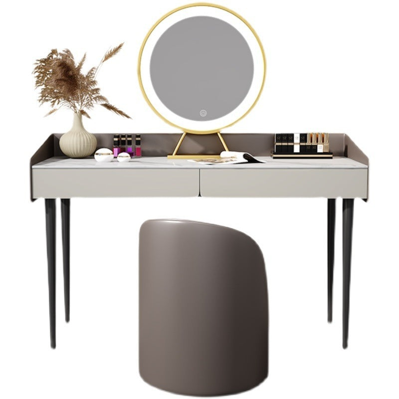 29,52 "altezza tavolo da trucco a 2 cassetti moderno sgabello da vanità in ardesia moderna
