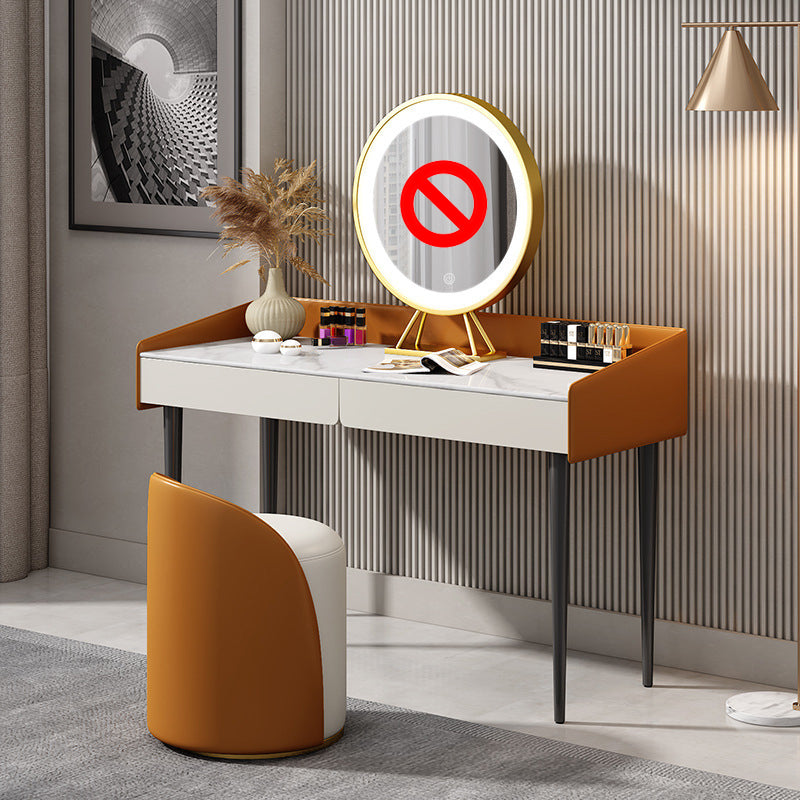 29,52 "altezza tavolo da trucco a 2 cassetti moderno sgabello da vanità in ardesia moderna