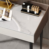 29,52 "altezza tavolo da trucco a 2 cassetti moderno sgabello da vanità in ardesia moderna