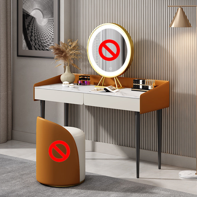 29,52 "altezza tavolo da trucco a 2 cassetti moderno sgabello da vanità in ardesia moderna