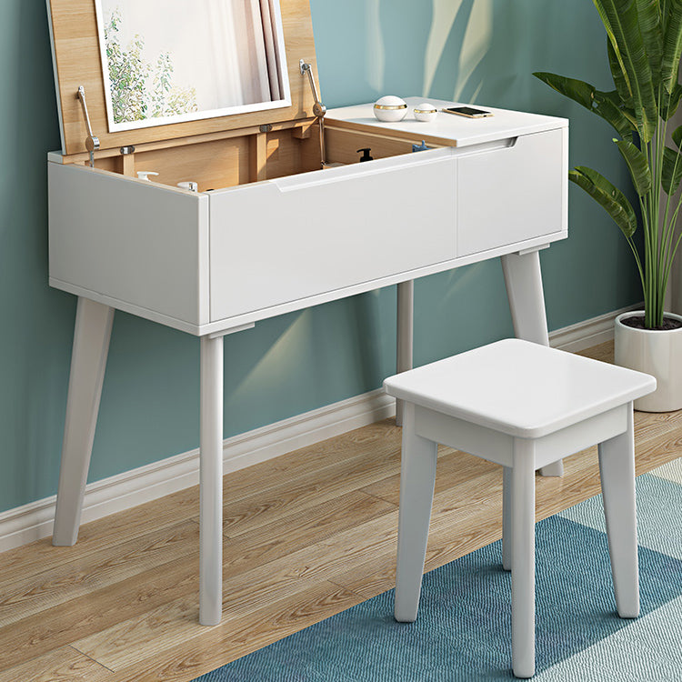 Scandinavo 29,52 "in altezza tavolo in legno massiccio Vanity con specchio