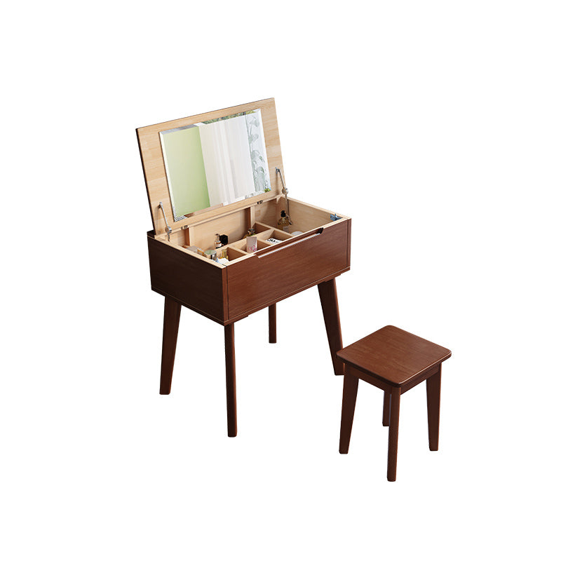 Scandinavo 29,52 "in altezza tavolo in legno massiccio Vanity con specchio