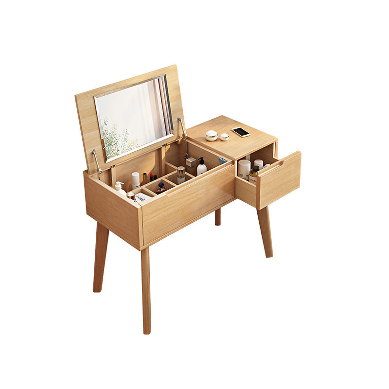 Scandinavo 29,52 "in altezza tavolo in legno massiccio Vanity con specchio