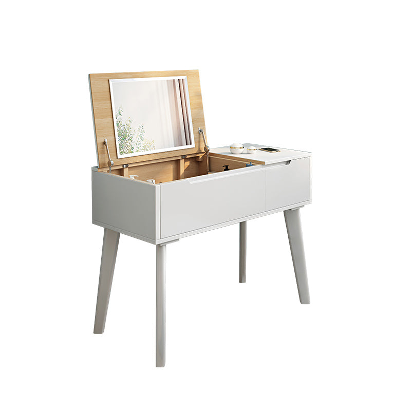 Scandinavo 29,52 "in altezza tavolo in legno massiccio Vanity con specchio