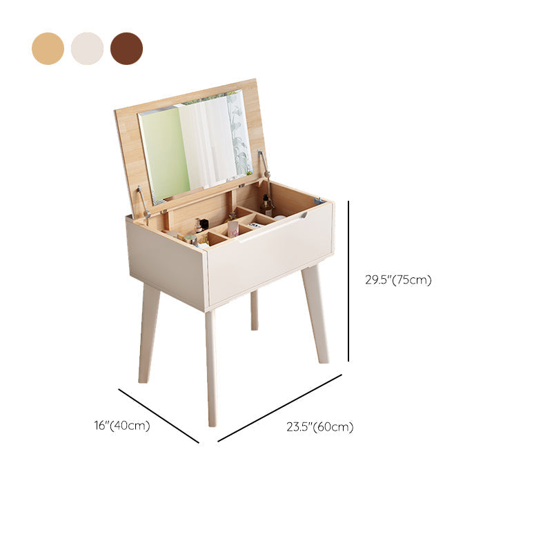 Scandinavo 29,52 "in altezza tavolo in legno massiccio Vanity con specchio