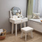 Scandinavian Solid Wood Table Makeup Vanity with Mirror and Drawers
