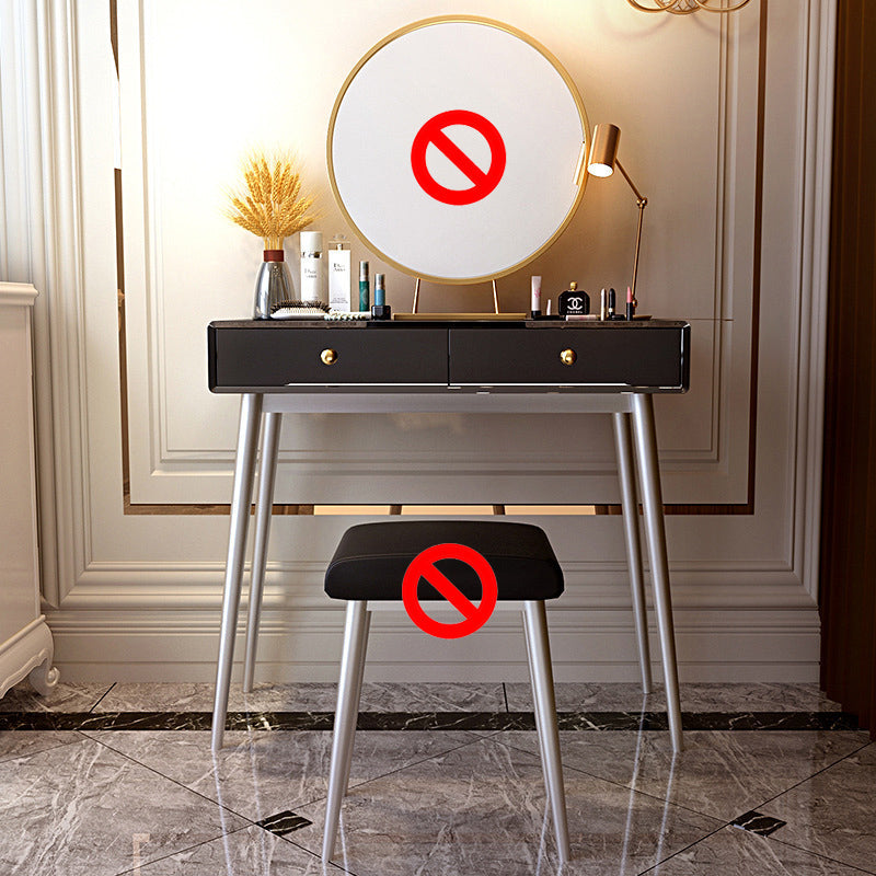 Glam 29.5" Height Wooden Makeup Vanity with Drawers and Mirror