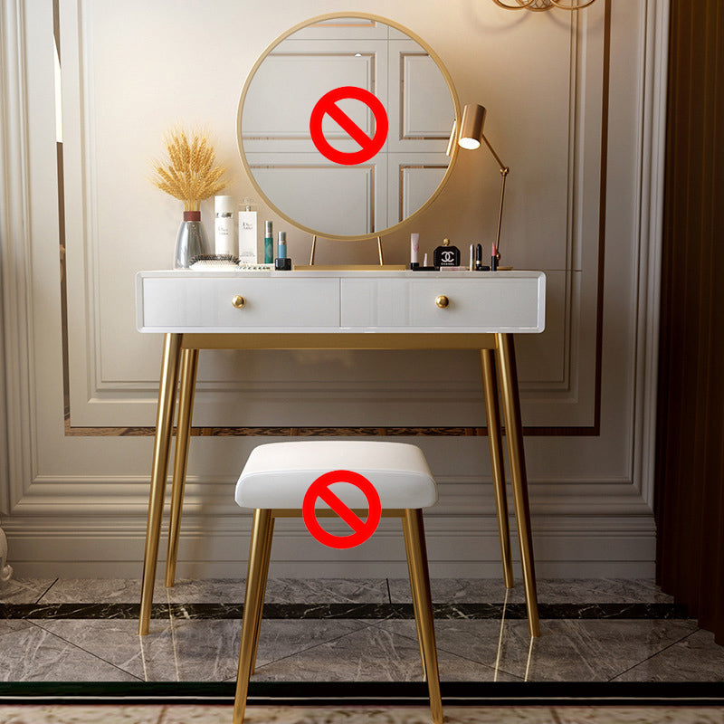 Glam 29.5" Height Wooden Makeup Vanity with Drawers and Mirror