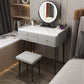Glam 31.49 " Height Slate Table Top Makeup Vanity Stool with 3 Drawers Clearhalo 'Bedroom Furniture' 'furn' 'furn_makeup_vanities' 'Furniture' 'Makeup Vanities' 'makeup_vanities' 6739118