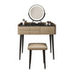Glam 31.49 " Height Slate Table Top Makeup Vanity Stool with 3 Drawers Clearhalo 'Bedroom Furniture' 'furn' 'furn_makeup_vanities' 'Furniture' 'Makeup Vanities' 'makeup_vanities' 6739123