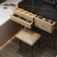 Glam 31.49 " Height Slate Table Top Makeup Vanity Stool with 3 Drawers Clearhalo 'Bedroom Furniture' 'furn' 'furn_makeup_vanities' 'Furniture' 'Makeup Vanities' 'makeup_vanities' 6739127