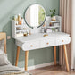 Scandinavian 28.7" Height Wooden Table Make-up Vanity with Mirror