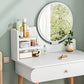 Scandinavian 28.7" Height Wooden Table Make-up Vanity with Mirror
