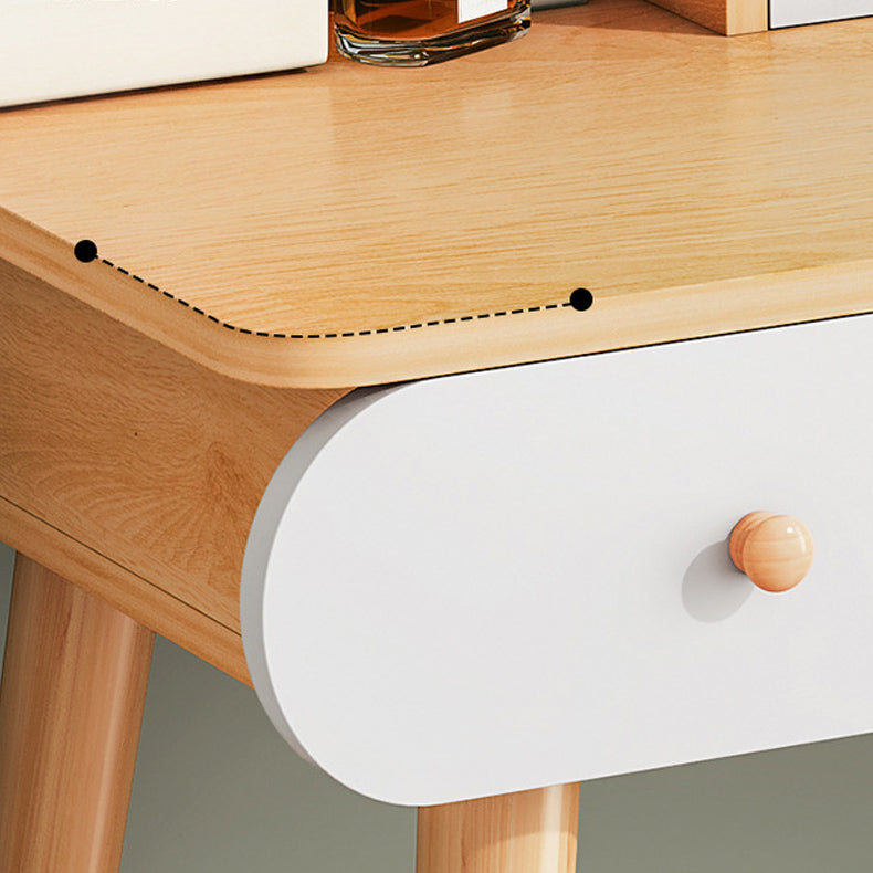 Scandinavian 28.7" Height Wooden Table Make-up Vanity with Mirror