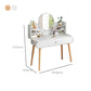 Scandinavian 28.7" Height Wooden Table Make-up Vanity with Mirror