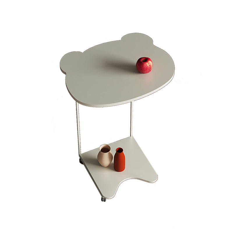 Mid-Century with Shelf Round Double Tier Living Room Side Table