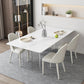 Medieval Modern Stone Dining Table Double Pedestal Rectangle Table for Dining Room 63"L x 35.4"W x 29.5"H Without Chairs Clearhalo 'Dining Tables & Seating' 'Dining Tables' 'dining_table' 'furn' 'furn_dining_table' 'Furniture' 'Kitchen & Dining Furniture' 6739318