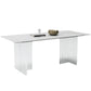 Medieval Modern Stone Dining Table Double Pedestal Rectangle Table for Dining Room Clearhalo 'Dining Tables & Seating' 'Dining Tables' 'dining_table' 'furn' 'furn_dining_table' 'Furniture' 'Kitchen & Dining Furniture' 6739322