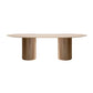 Modern Wood Ellipse Dining Table Double Pedestal Table for Dining Room Clearhalo 'Dining Tables & Seating' 'Dining Tables' 'dining_table' 'furn' 'furn_dining_table' 'Furniture' 'Kitchen & Dining Furniture' 6739354