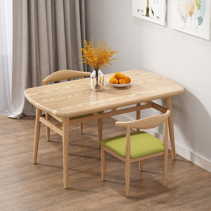 Modern Style Wood Dining Table 4 Legs Dining Table for Dining Room Natural 47.2"L x 31.5"W x 29.5"H Without Chairs Clearhalo 'Dining Tables & Seating' 'Dining Tables' 'dining_table' 'furn' 'furn_dining_table' 'Furniture' 'Kitchen & Dining Furniture' 6739368