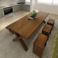 Mesa de comedor de madera de estilo industrial Mesa de comedor rectangular con patas de madera