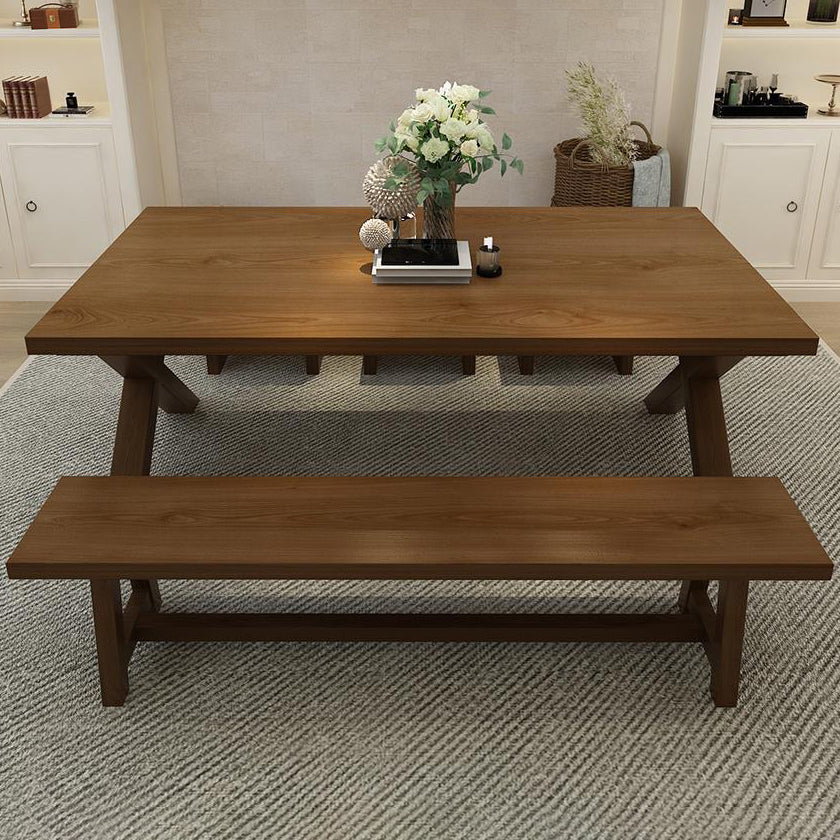 Mesa de comedor de madera de estilo industrial Mesa de comedor rectangular con patas de madera