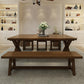 Mesa de comedor de madera de estilo industrial Mesa de comedor rectangular con patas de madera