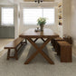 Mesa de comedor de madera de estilo industrial Mesa de comedor rectangular con patas de madera
