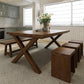 Mesa de comedor de madera de estilo industrial Mesa de comedor rectangular con patas de madera