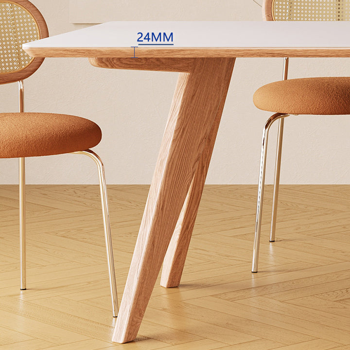 Medieval Modern Stone Dining Table 4 Ash Legs Table for Dining Room Clearhalo 'Dining Tables & Seating' 'Dining Tables' 'dining_table' 'furn' 'furn_dining_table' 'Furniture' 'Kitchen & Dining Furniture' 6739443