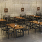 Industrial Style Wood Dining Table Rectangle Dining Table with Metal Base