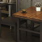 Industrial Style Wood Dining Table Rectangle Dining Table with Metal Base