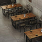 Industrial Style Wood Dining Table Rectangle Dining Table with Metal Base