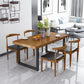 Industrial Style Wood Dining Table Dining Rectangle Table with Metal Legs