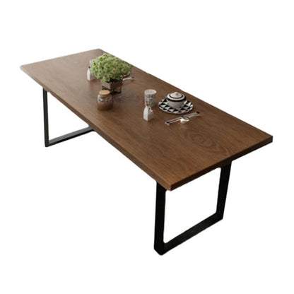 Industrial Style Wood Dining Table Dining Rectangle Table with Metal Legs
