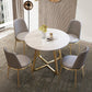 Glam Stone Round Dining Table Double Pedestal Table for Dining Room Clearhalo 'Dining Tables & Seating' 'Dining Tables' 'dining_table' 'furn' 'furn_dining_table' 'Furniture' 'Kitchen & Dining Furniture' 6739497