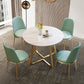 Glam Stone Round Dining Table Double Pedestal Table for Dining Room Clearhalo 'Dining Tables & Seating' 'Dining Tables' 'dining_table' 'furn' 'furn_dining_table' 'Furniture' 'Kitchen & Dining Furniture' 6739499