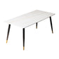 Table à manger rectangulaire en pierre moderne, 4 pieds noirs, pour salle à manger