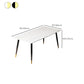 Table à manger rectangulaire en pierre moderne, 4 pieds noirs, pour salle à manger