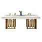 Glam Faux Marble Dining Table Dining Rectangle Table with Metal Legs for Home Clearhalo 'Dining Tables & Seating' 'Dining Tables' 'dining_table' 'furn' 'furn_dining_table' 'Furniture' 'Kitchen & Dining Furniture' 6739531