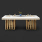 Glam Faux Marble Dining Table Dining Rectangle Table with Metal Legs for Home Clearhalo 'Dining Tables & Seating' 'Dining Tables' 'dining_table' 'furn' 'furn_dining_table' 'Furniture' 'Kitchen & Dining Furniture' 6739535
