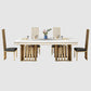 Glam Faux Marble Dining Table Dining Rectangle Table with Metal Legs for Home Clearhalo 'Dining Tables & Seating' 'Dining Tables' 'dining_table' 'furn' 'furn_dining_table' 'Furniture' 'Kitchen & Dining Furniture' 6739536