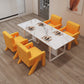 Mesa de comedor de piedra estilo Glam, mesa de comedor de 4 patas para comedor