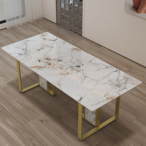 Mesa de comedor de piedra estilo Glam, mesa de comedor de 4 patas para comedor