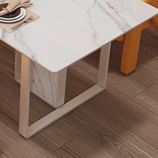 Mesa de comedor de piedra estilo Glam, mesa de comedor de 4 patas para comedor