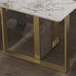 Mesa de comedor de piedra estilo Glam, mesa de comedor de 4 patas para comedor