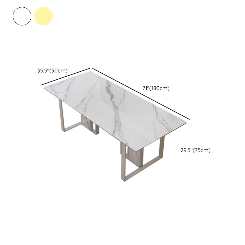 Mesa de comedor de piedra estilo Glam, mesa de comedor de 4 patas para comedor