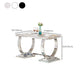 Mesa de comedor Glam Dining de imitación de mármol, mesa rectangular con base de metal para uso doméstico